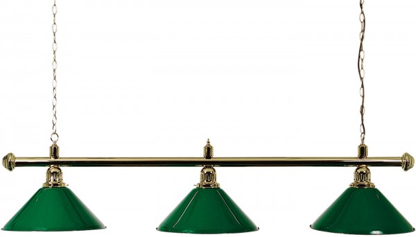 BRASS LAMP WITH 3 GREEN SHADES 150CM