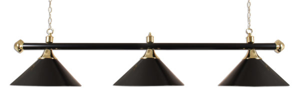 Brass Lamp with 3 Black Shades 150cm